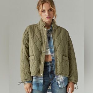 Quilted Army Green Bomber Jacket - Lucky Brand - Size Medium. With Tags.